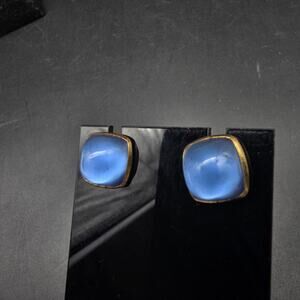Vintage Blue Moon Glow Cufflinks Cat Eye